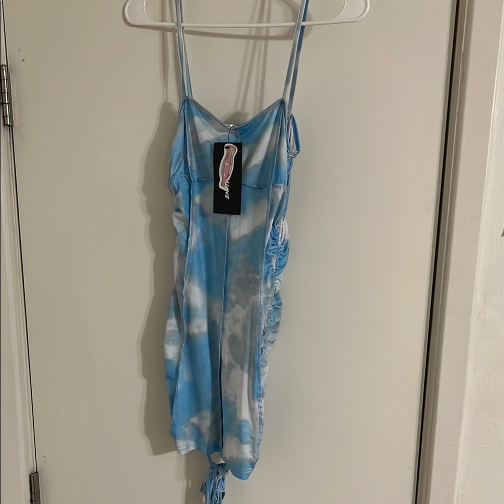 Blue Tie-Dye Mini Dress (never worn)